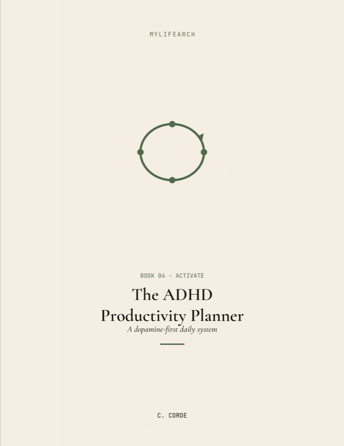 Cover of The ADHD Productivity Planner by C. Corde, Book 04 in the MyLifeArch series